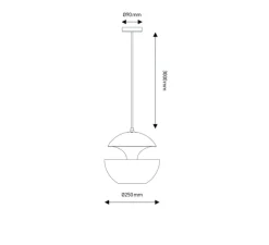 Suspension, Here comes the sun 250, noir, cuivre, Ø25cm, P25cm - Dcw editions