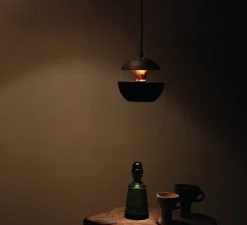 Suspension, Here comes the sun 175, noir, cuivre, Ø17,5cm, P17,5cm - Dcw editions