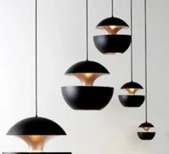 Suspension, Here comes the sun 175, noir, cuivre, Ø17,5cm, P17,5cm - Dcw editions