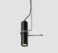 Suspension, Hold C, noir, LED, 2700K, 420 lm, Ø9cm, H82cm - Luxcambra