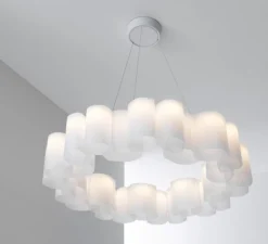 Suspension, Honey, blanc, LED, dim, 2700K, 5379 lm, Ø86cm, H15cm - Stilnovo