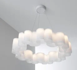 Suspension, Honey, blanc, LED, dim, 2700K, 7415 lm, Ø110cm, H15cm - Stilnovo