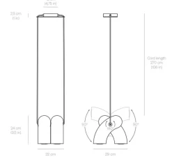Suspension, Hyphen , Noir chromatique, L29cm, H24cm, 3000K, 2000lm - Darmes