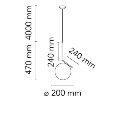 Suspension, IC Lights Suspension 1, opalin et chromé, Ø20cm, H47cm - Flos