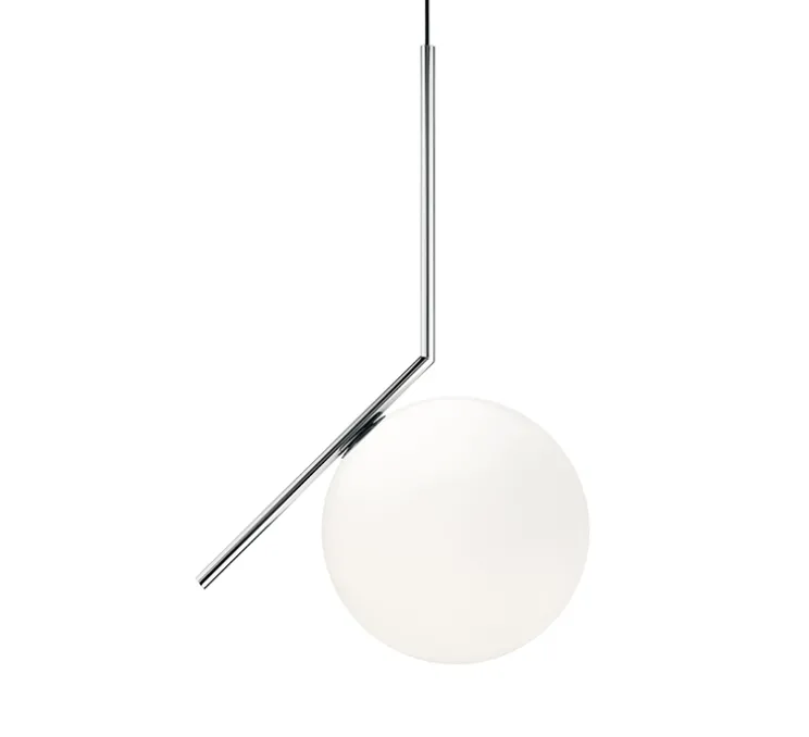 Suspension, IC Lights Suspension 2, opalin et chromé, Ø30cm, H70,2cm - Flos