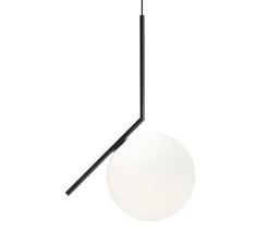 Suspension, IC Lights Suspension 2, opalin et noir, Ø30cm, H70,2cm - Flos