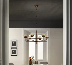 Suspension, Iglù S6+1, bronze, LED, 3000K, 3626 lm, Ø96cm, H52cm - Masiero