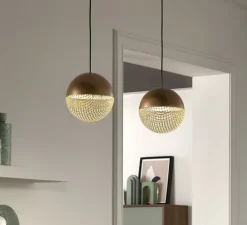 Suspension, Iglù S2, bronze, LED, dim, 3000K, 2600 lm, L58cm, H18cm - Masiero