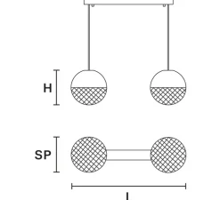 Suspension, Iglù S2, bronze, LED, dim, 3000K, 2600 lm, L58cm, H18cm - Masiero