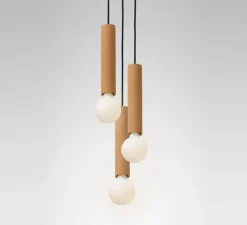 Suspension, Ila Maxi trio, Jaune ambre, Ø13cm, H28cm - Plato Design