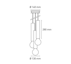 Suspension, Ila Maxi trio, Jaune ambre, Ø13cm, H28cm - Plato Design