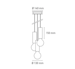 Suspension, Ila trio, Pêche, Ø13cm, H15cm - Plato Design