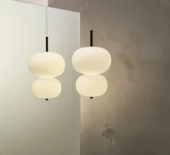 Suspension, Ilargi Doble, blanc & noir, LED, dim, 2700k, 1833 lm, Ø39,5cm, H67cm - LEDs C4