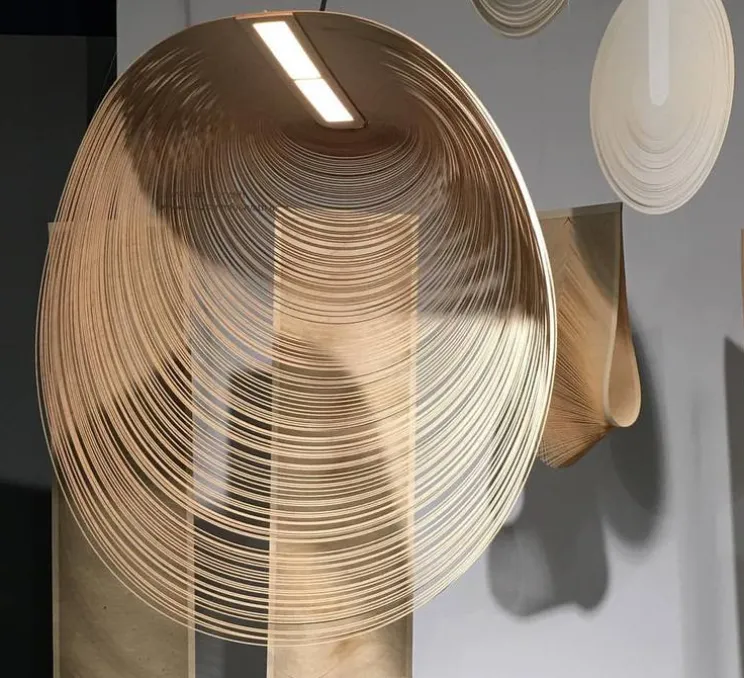 Suspension, Illan 80, dimmable coupure de phase, bouleau, LED, 2700K, Ø80cm, H80cm - Luceplan