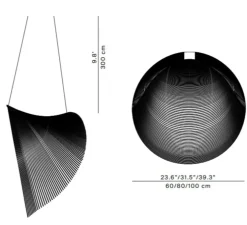 Suspension, Illan 100, dimmable coupure de phase, bouleau, LED, 2700K, Ø100cm, H100cm - Luceplan