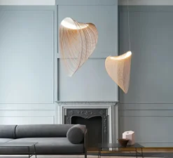 Suspension, Illan 60, dimmable coupure de phase, bouleau, LED, 2700K, Ø60cm, H60cm - Luceplan