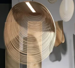 Suspension, Illan 60, dimmable coupure de phase, bouleau, LED, 2700K, Ø60cm, H60cm - Luceplan