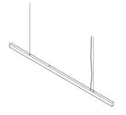 Suspension, I-Model Cord, acier bleui, LED, dim, 2700K, 3550 lm, L250cm, H5,3cm - Anour