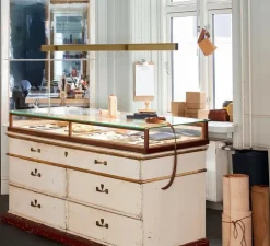 Suspension, I-Model Cordless, laiton poli, LED, dim, 2700K, 2130 lm, L150cm, H5,3cm - Anour