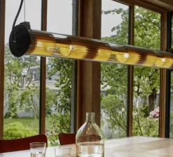 Suspension, In the tube 120-1300 horizontal, dorée, maille dorée, Ø14cm, P132cm - Dcw editions