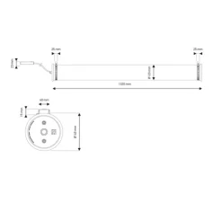 Suspension, In the tube 120-1300 horizontal, dorée, maille argentée, Ø14cm, P132cm - Dcw editions
