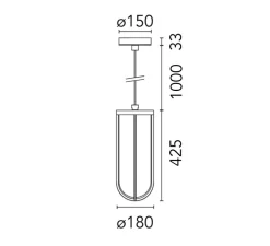 Suspension, In Vitro, blanc, IP66, LED, 2700K, 799 lm, Ø18cm, H42,5cm - Flos