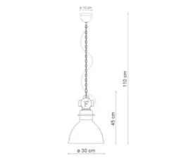 Suspension, Industrial C1755, vert sauge, Ø30cm, H45cm - Ferroluce