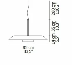 Suspension, Iride 879, noir, LED, 2700K, 3000 lm, Ø85cm, H14cm - Oluce