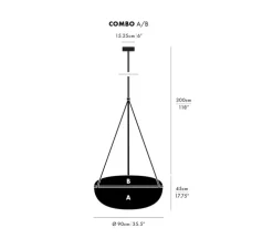 Suspension, Iris, A/B, argent, LED, dim, 1-10V, 2700k, Ø90cm, H45cm - A-N-D