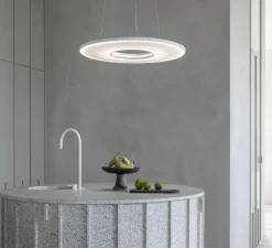 Suspension, Iris Horizontal 60, blanc, LED, dim, 2700K, 5250 lm, Ø60cm, P60cm - Dix heures dix