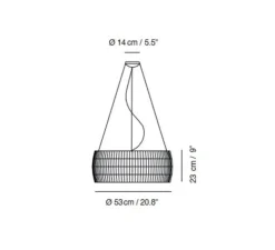 Suspension, Isamu, blanc, Ø53cm, H23cm - Carpyen
