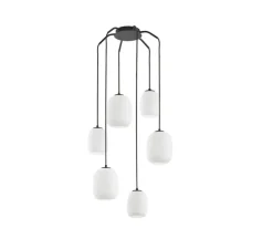 Suspension, Jap 6L, noir et blanc, Ø56cm, H150cm - MDC