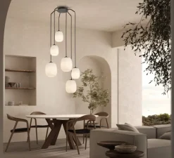 Suspension, Jap 6L, noir et blanc, Ø56cm, H150cm - MDC