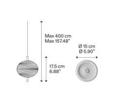 Suspension, Jefferson Mini sans rosace, transparent, or, LED, 2700K, 450 lm, Ø15cm, H17,5cm - Lodes