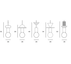 Suspension, JUNIT, Column, frêne, bleu, H25cm - SCHNEID