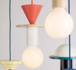 Suspension, JUNIT, Record, frêne, rouge, H25cm - SCHNEID