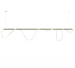 Suspension, Kaa Line, Tube or de 1m, Tube LED de 1,5m, blanc, IP40, LED, 2700K, 1950 lm, L100cm, H3cm - Beneito Faure