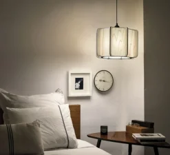 Suspension, Kactos, ivoire, structure noire, L38cm, H24cm - LZF