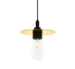 Suspension, Kai, laiton poli, verre transparent, L21cm, H22cm - Mullan Lighting