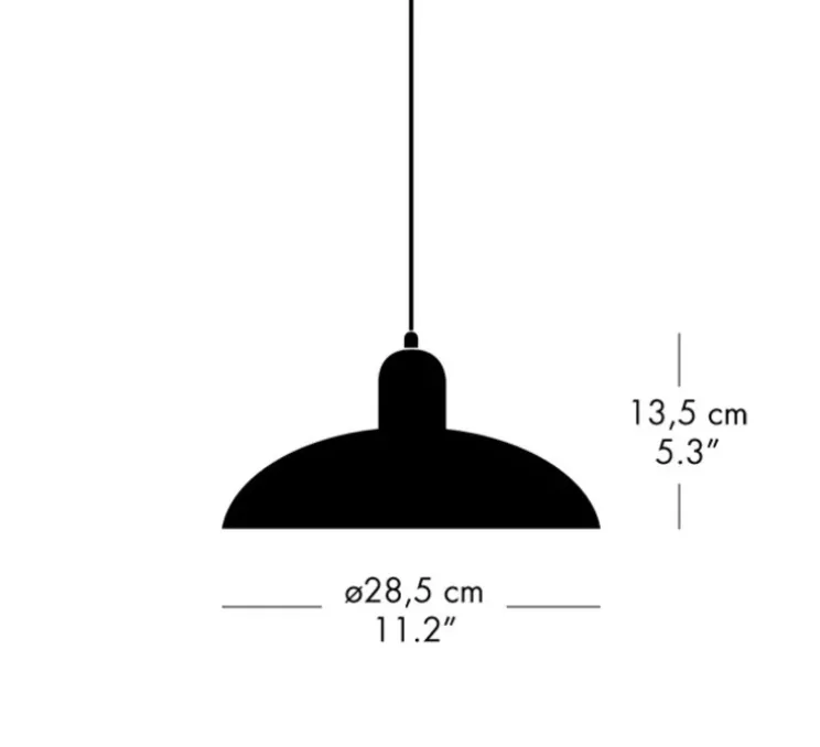 Suspension, Kaiser Idell 6631-P, noir mat, réédition de Christian Dell, Ø28,5cm, H13,5cm - Fritz Hansen