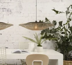 Suspension, Kalimantan L, noir et naturel, Ø87cm, H15cm - Good & Mojo