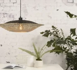 Suspension, Kalimantan M, noir et naturel, Ø60cm, H15cm - Good & Mojo