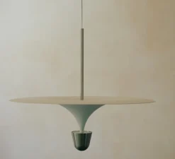 Suspension, Kantarell, nickel, LED, dim, 2700K, 1000 lm, Ø60cm, H51cm - New Works