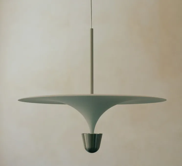 Suspension, Kantarell, nickel, LED, dim, 2700K, 1000 lm, Ø60cm, H51cm - New Works