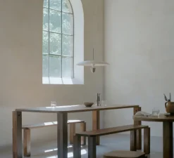 Suspension, Kantarell, nickel, LED, dim, 2700K, 1000 lm, Ø55cm, H40cm - New Works