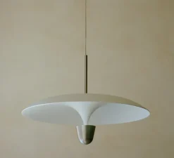 Suspension, Kantarell, nickel, LED, dim, 2700K, 1000 lm, Ø55cm, H40cm - New Works