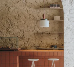 Suspension, Keops L, blanc gris, gris brun, rouge brique, Ø30cm, H39,5cm - LEDS C4