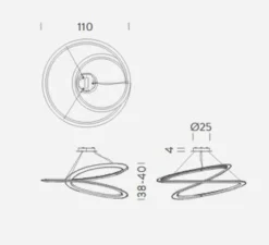 Suspension, Kepler directe, blanc, LED, 2700k, 4500lm, Ø110cm, H38cm - Nemo lighting