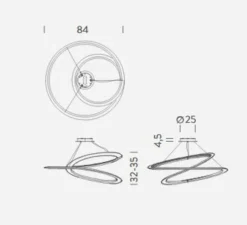 Suspension, Kepler minor directe, blanc, LED, 2700k, 4000lm, Ø84cm, H32cm - Nemo lighting