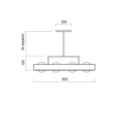 Suspension, Kernel, blanc, LED, L80cm, H20cm - Bert Frank